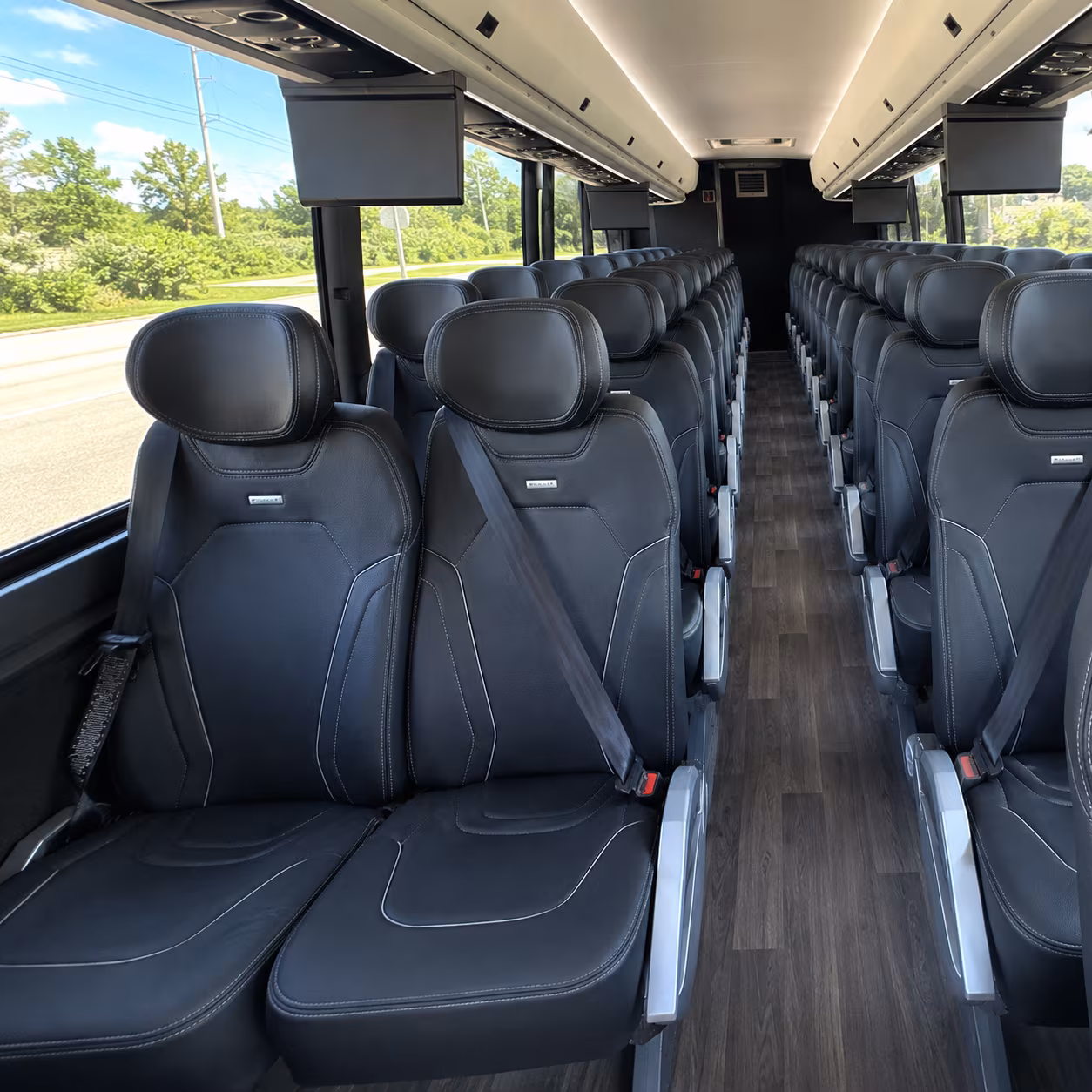 mount pleasant charter bus rental interior